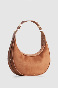 Iris Vegan Suede Crescent Bag