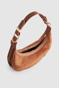 Iris Vegan Suede Crescent Bag