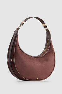 Iris Vegan Suede Crescent Bag