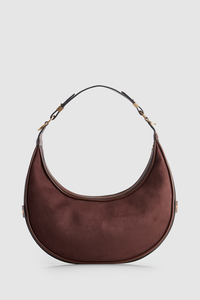 Iris Vegan Suede Crescent Bag