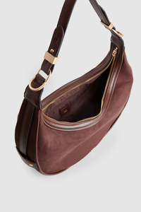 Iris Vegan Suede Crescent Bag