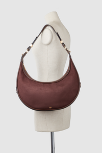 Iris Vegan Suede Crescent Bag