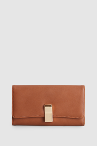 Gold Tab Large Clutch Wallet