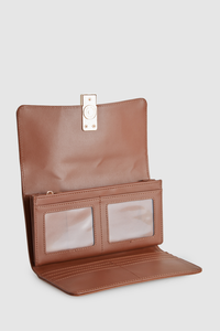 Gold Tab Large Clutch Wallet