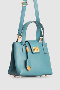 Margo Leather Mini Lock Tote Bag