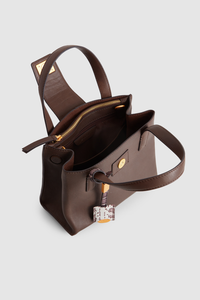Margo Leather Mini Lock Tote Bag