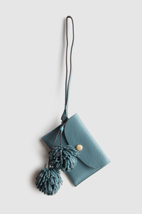 Leather Pom Pom Coin Purse Charm